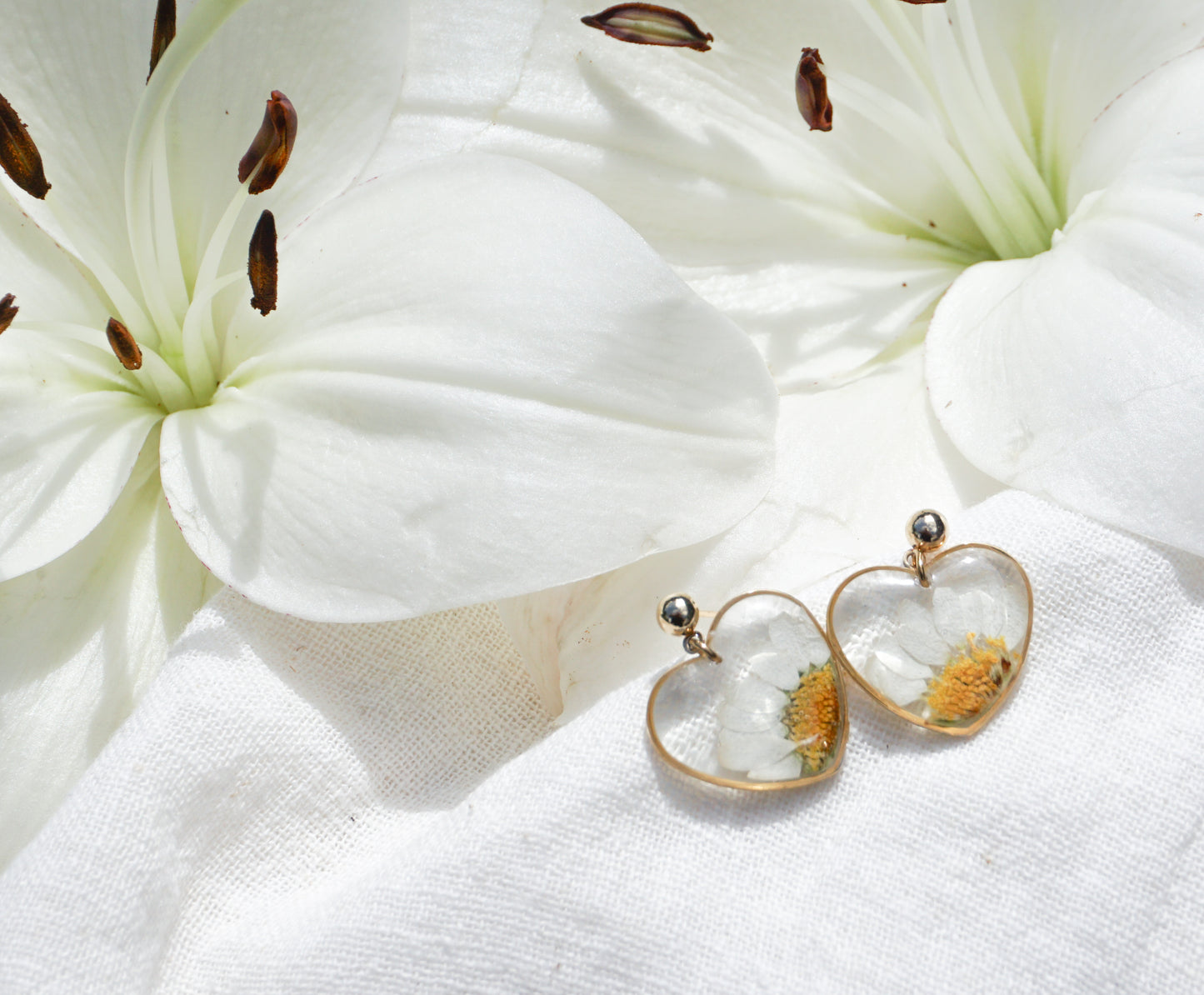 Boucles d'Oreilles Coeur de Marguerite