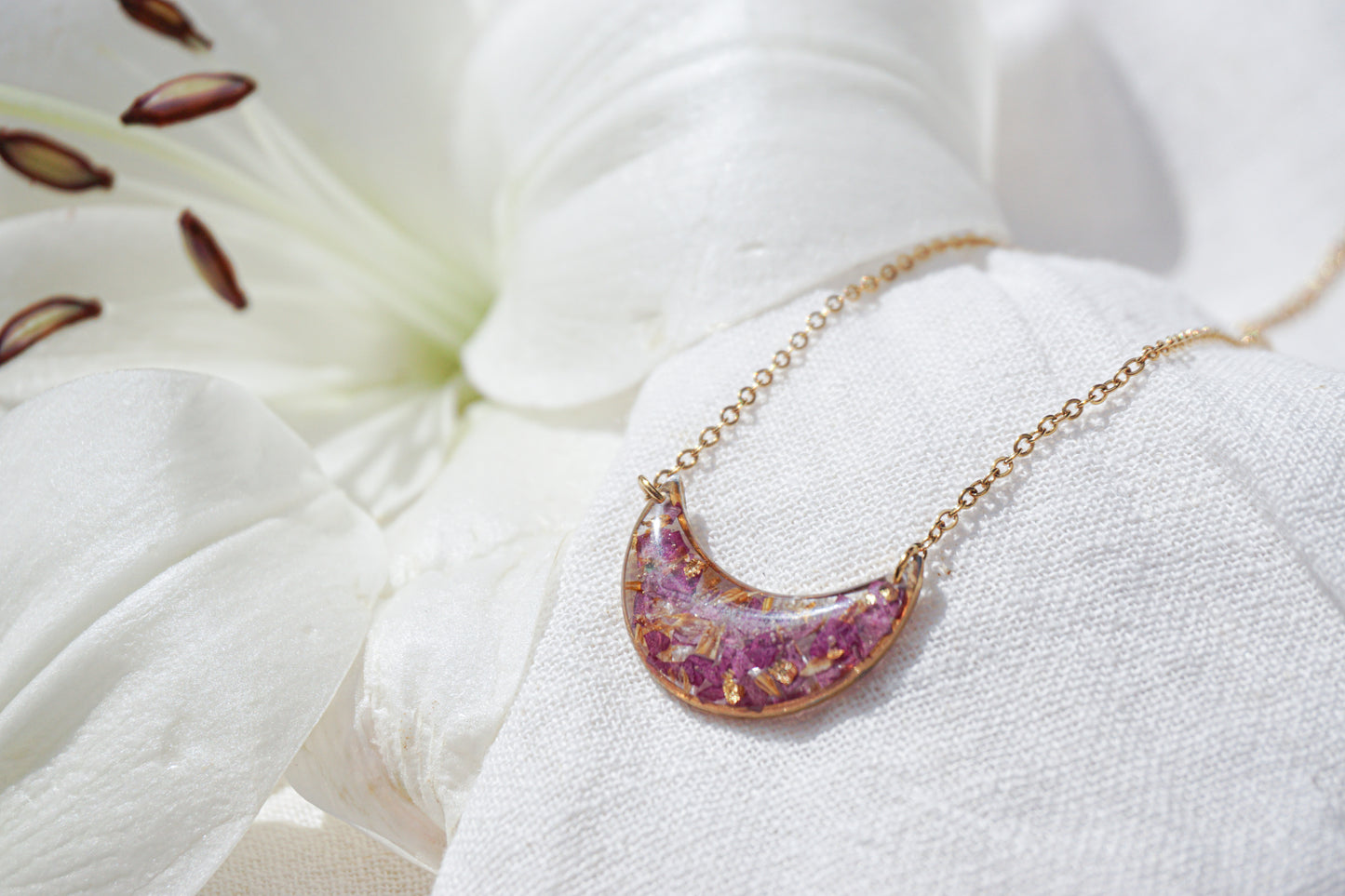 Collier Hortensia et Chrysanthème