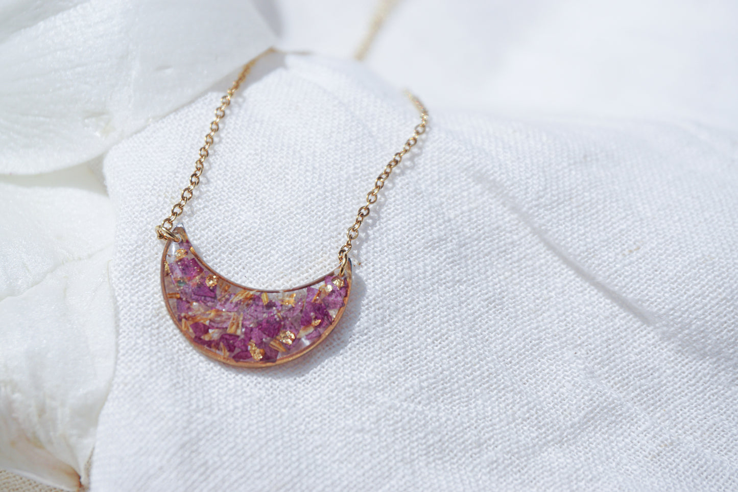 Collier Hortensia et Chrysanthème
