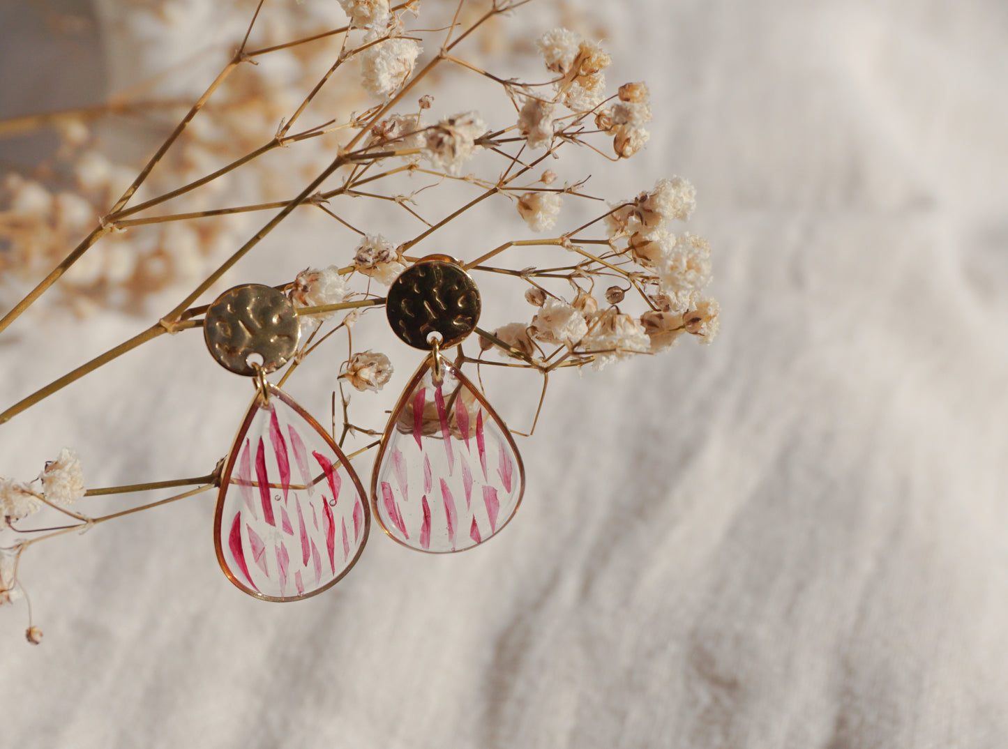 Boucles d'Oreilles Goutte Fleur de Bleuet