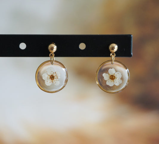 Boucles d'oreilles Spirée rondes