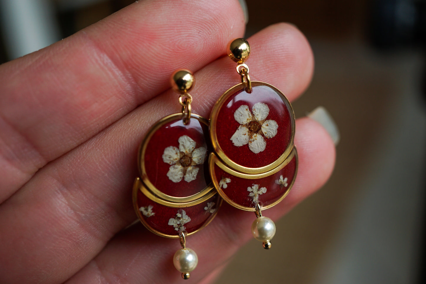 Boucles d'Oreilles Spirée Vintage