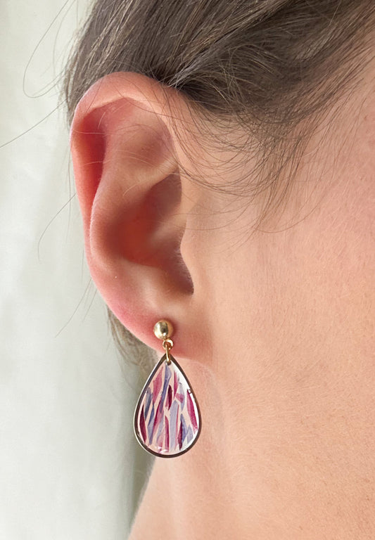 Boucles d'Oreilles Goutte Fleur de Bleuet