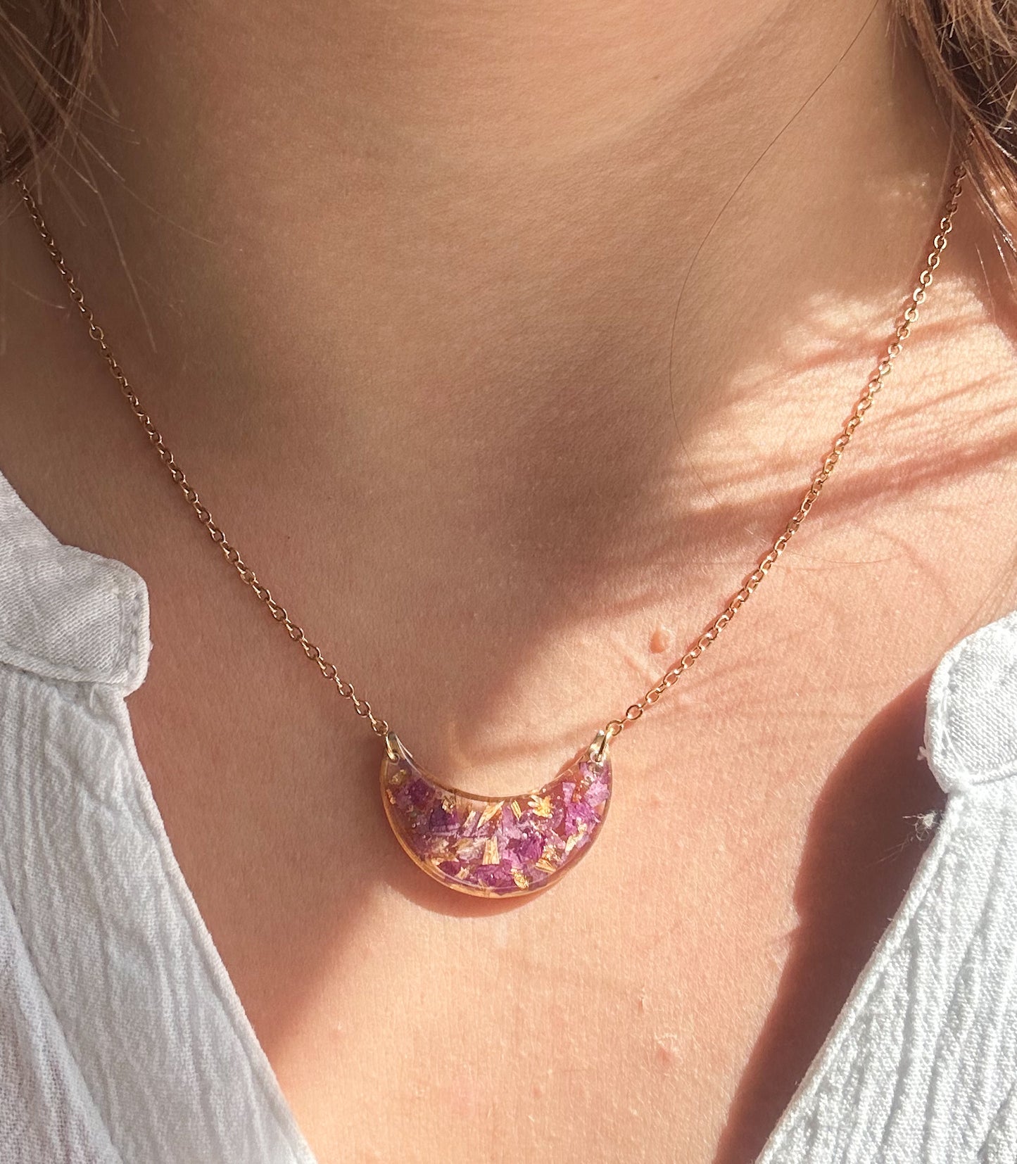 Collier Hortensia et Chrysanthème