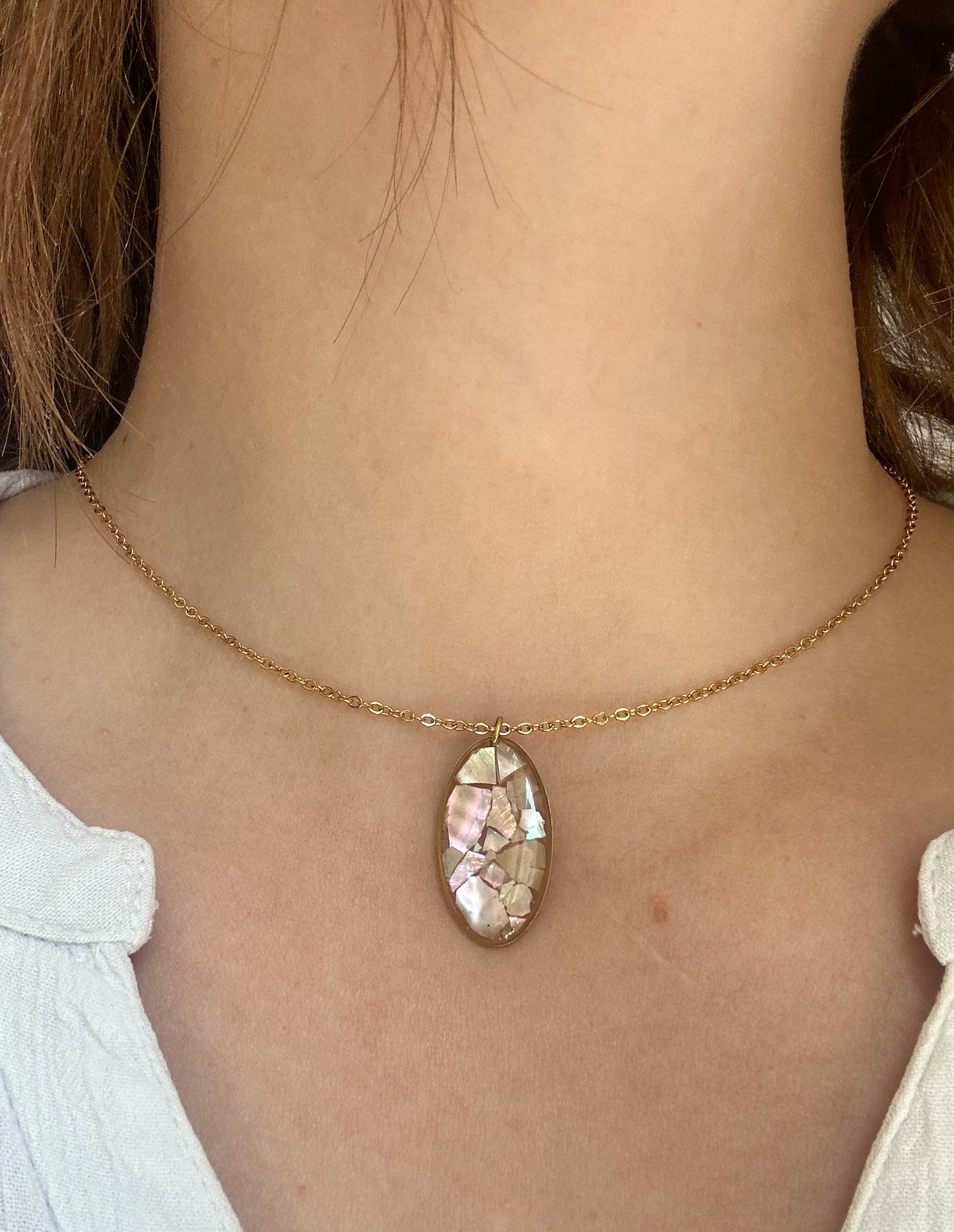 Collier Ovale Coquille d'Ormeaux