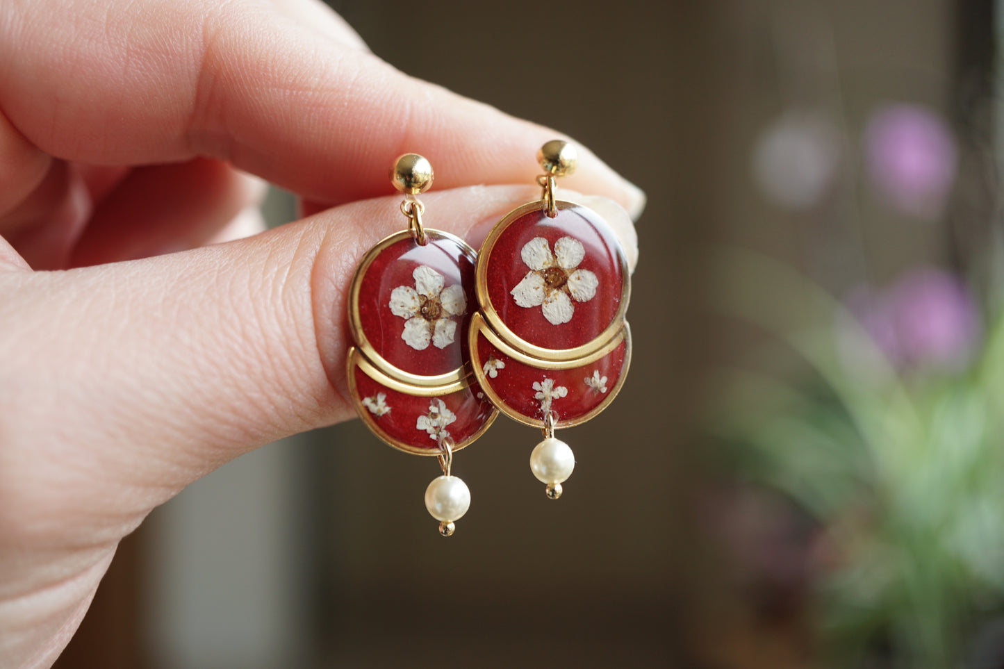 Boucles d'Oreilles Spirée Vintage