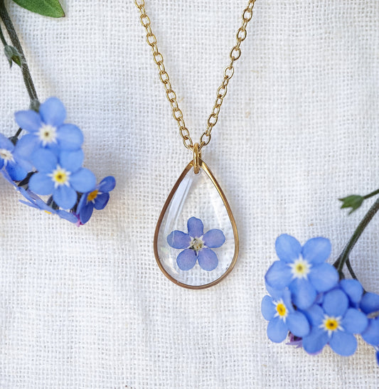 Collier Goutte de Myosotis