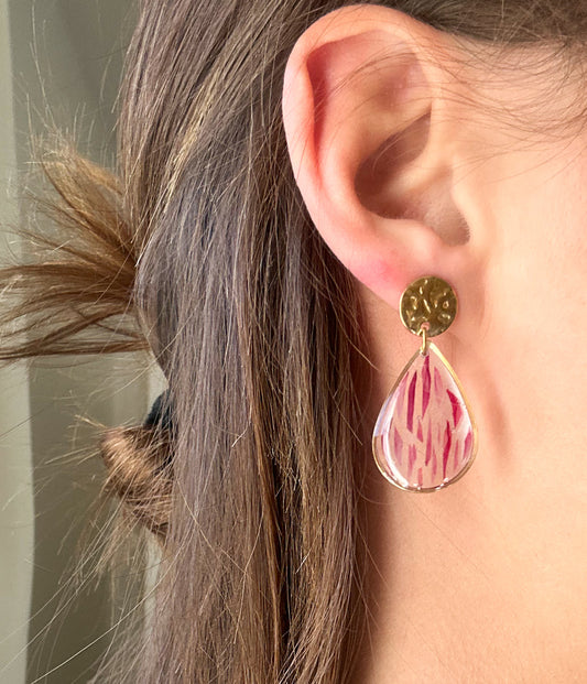 Boucles d'Oreilles Goutte Fleur de Bleuet