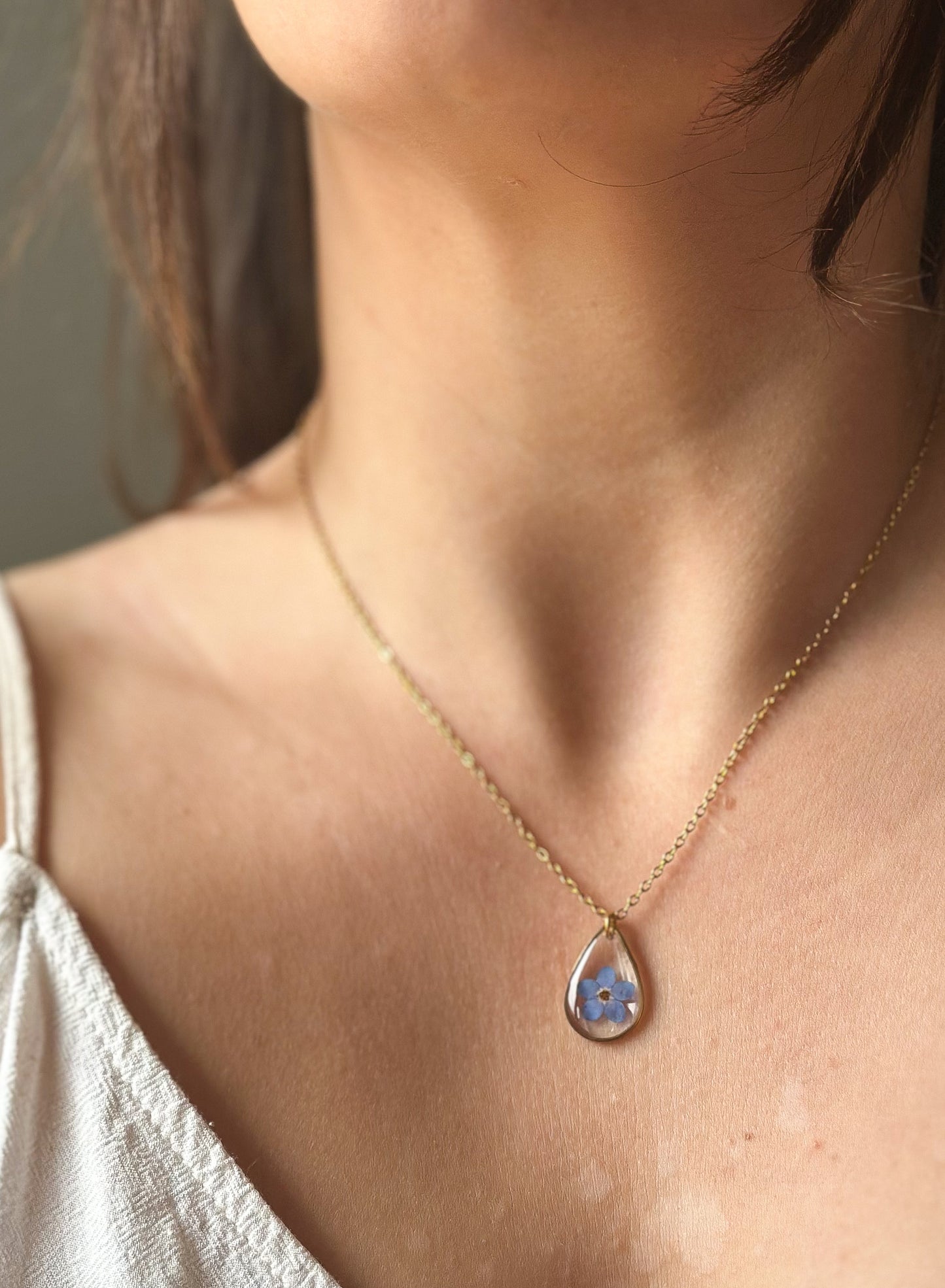 Collier Goutte de Myosotis